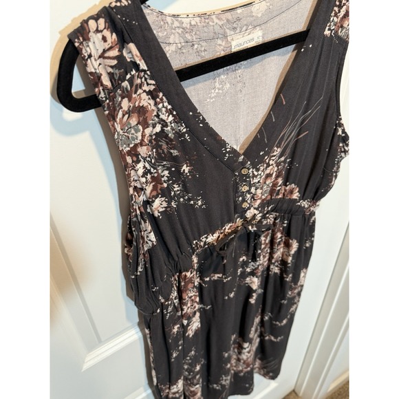 Maurices Maternity Floral Print Sleeveless V Neck Empire Waist Dress XL‎ - Picture 3 of 8